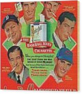 Retro Cigarettes Marketing Ads Pro Athletes Wood Print