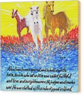 Revelation White Horse Wood Print