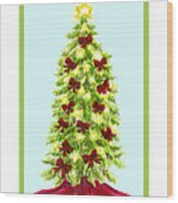 Ribbons And Bows Christmas Tree Wood Print
