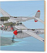 Richard Bong's P-38 Lightning Marge Wood Print