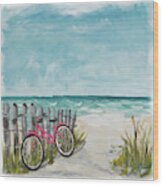 Ride Along The Shore Wood Print