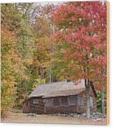 Robert Frost Cabin In Autumn Wood Print