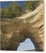 Rock Arch Pictured Rocks National Wood Print