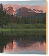 Rocky Mountain Reflection Wood Print