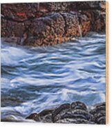 Rocky Shore Left Wood Print