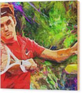 Roger Federer Wood Print