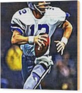 Roger Staubach Wood Print