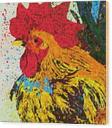 Rooster Wood Print