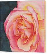 Rose Ablaze Wood Print