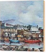 Roundstone Old Harbour Galway Wood Print
