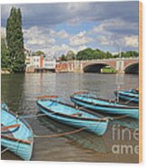 Rowing Boats At Hampton Court Wood Print