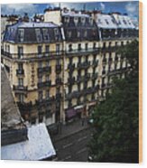 Rue Des Ecoles In Paris France From The 6th Floor Balcony Of The Henri Iv Hotel Wood Print