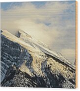 Rugged Snow-covered Rocky Mountain Wood Print