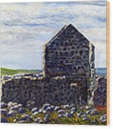 Ruins In Tasmania On The Sea Shore Wood Print