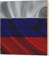 Russian Flag Waving On Canvas Wood Print