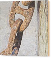 Rusted Anchor Chain Wood Print