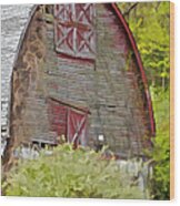 Rustic Red Barn Ii Wood Print
