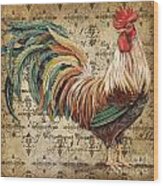 Rustic Rooster-jp2120 Wood Print