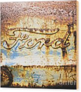 Rusty Old Ford Closeup Wood Print