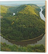 Saar River Loop At Mettlach Wood Print