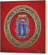 Sacred Egyptian Scarab Wood Print