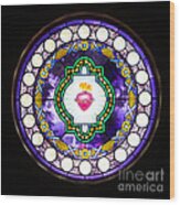 Sacred Heart Stained Glass Wood Print