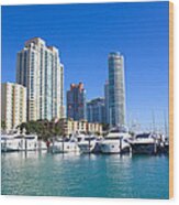 Miami Beach Marina Series 28 Wood Print