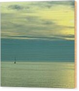 Sail Boat Lake Huron Wood Print