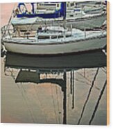 Sailboat Reflection Wood Print