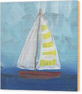 Sailing- Sailboat Painting Wood Print