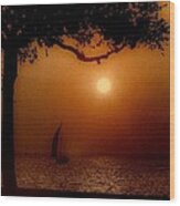 Sailing Sunset Wood Print