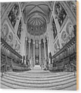 Saint John The Divine Cathedral High Altar  Iii Bw Wood Print