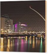 Samuel Beckett Bridge In Dublin City Wood Print