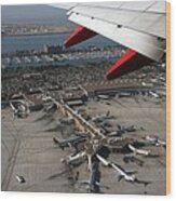 San Diego Airport Plane Wheel Wood Print