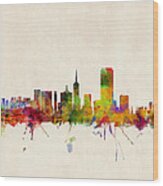 San Francisco City Skyline Wood Print