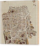 San Francisco City Street Map Wood Print