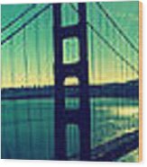 San Francisco Golden Gate Bridge Panoramic View Wood Print
