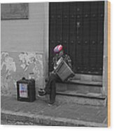 San Juan Accordion Player Ii Wood Print