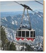 Sandia Peak Tramway Winter Wood Print