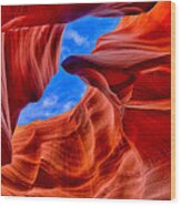 Sandstone Curves In Antelope Canyon Wood Print