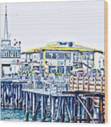 Santa Monica Pier Wood Print