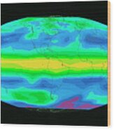 Satellite Image Showing Aereosol Wood Print