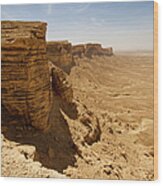 Saudi Arabian Desert Cliff Wood Print