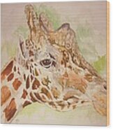 Savanna Giraffe Wood Print