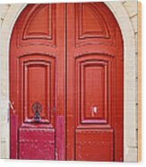 Scarlet Red Doors - Paris Wood Print