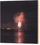 Sea Of Fireworks Wood Print