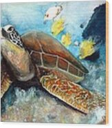 Sea Turtle I Wood Print