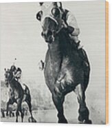 Seabiscuit Horse Racing #3 Wood Print