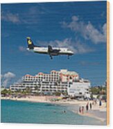 Seaborne Airlines At St. Maarten Wood Print