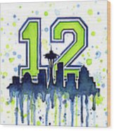 Seattle Seahawks 12th Man Art Wood Print